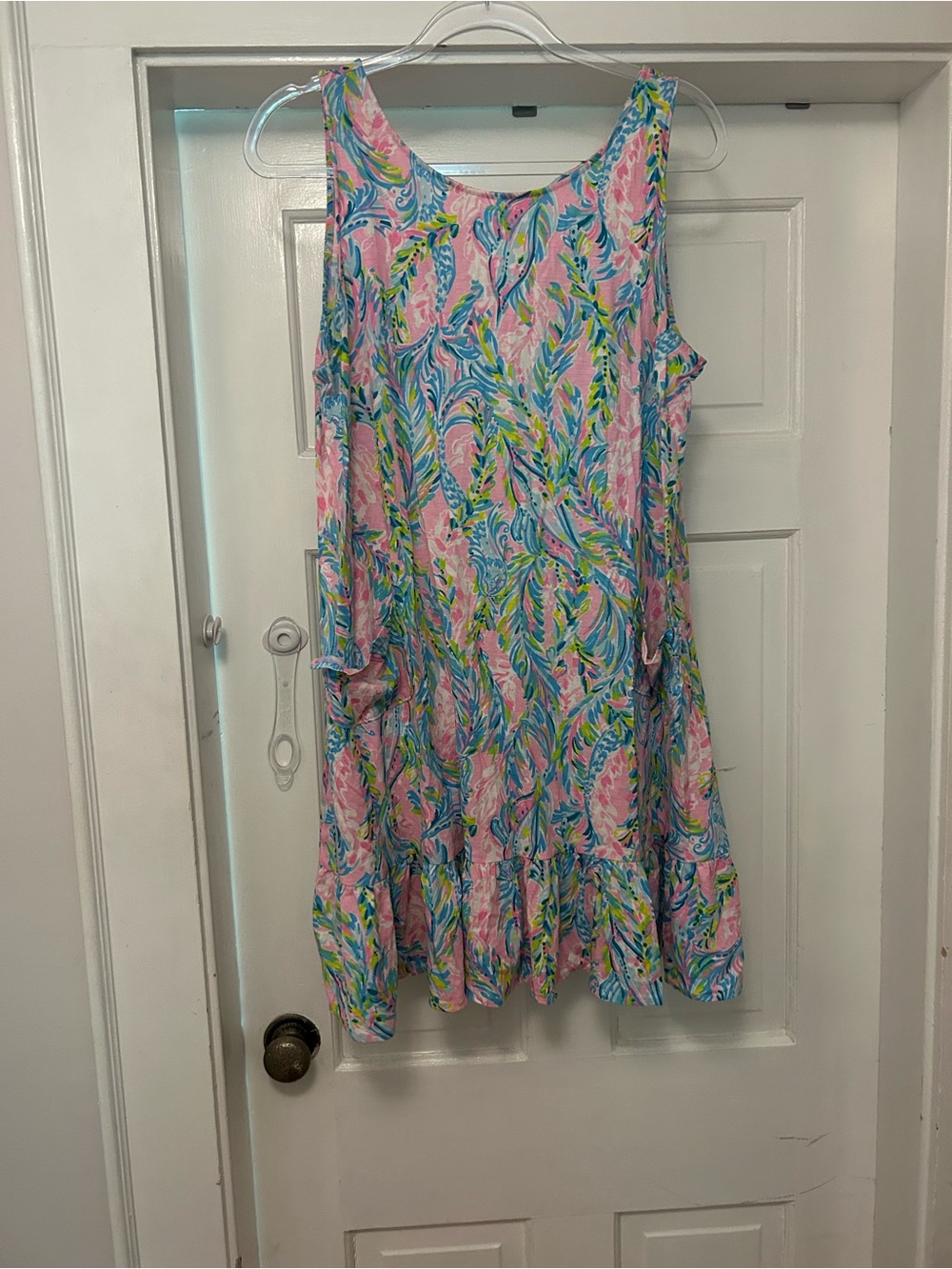 Lilly Pulitzer Colorful Tropical Print Sleeveless Shift Dress - Pink Blue Green